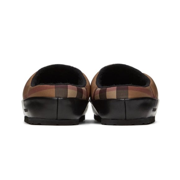 BURBERRY Brown & Beige Northaven Nova Check Slippers - Picture 2 of 13